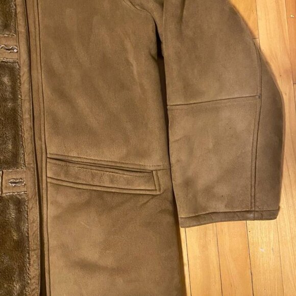 Utex Shearling Jacket faux fur Mens XL Brown Warmer - Picture 6 of 15